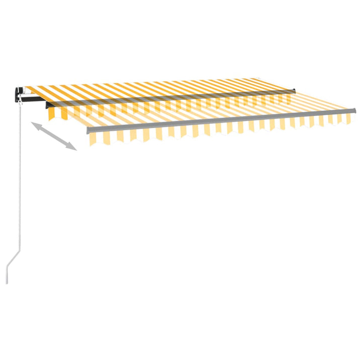 vidaXL Manual Retractable Awning with LEDs Burgundy 400x300 cm