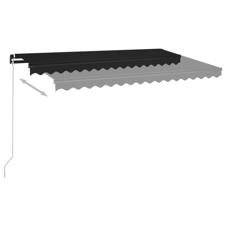 vidaXL Manual Retractable Awning with LEDs Burgundy 400x300 cm
