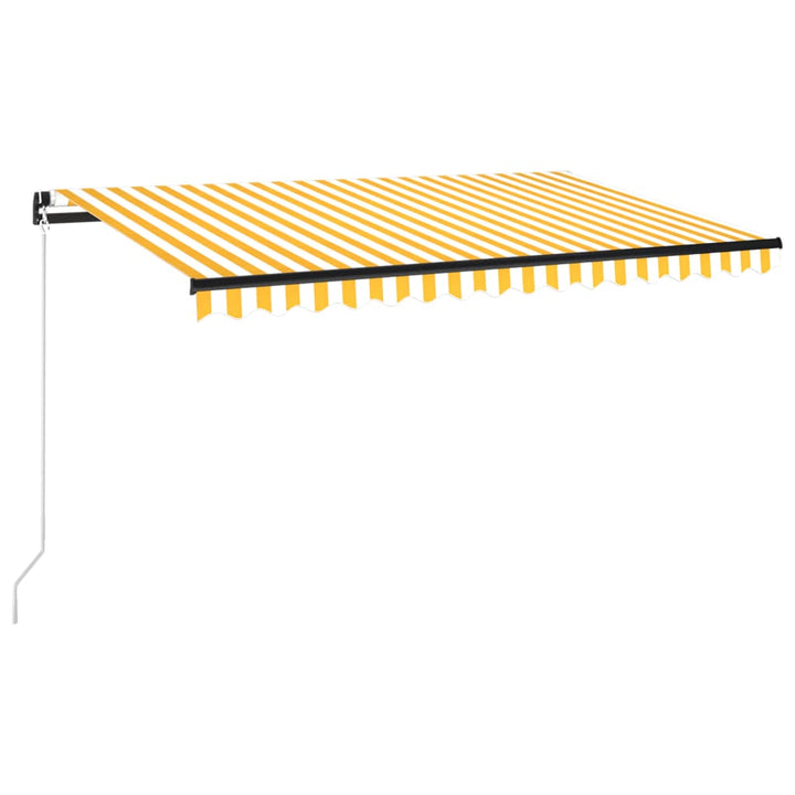 vidaXL Manual Retractable Awning with LEDs Burgundy 400x300 cm