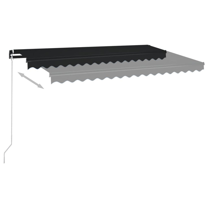 vidaXL Manual Retractable Awning with LEDs Burgundy 400x300 cm