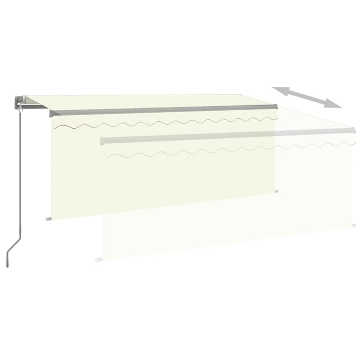 vidaXL Manual Retractable Awning with Blind&LED 3x2.5m Blue&White