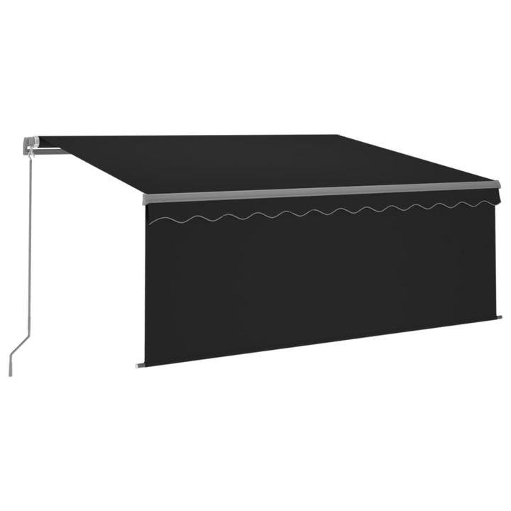 vidaXL Manual Retractable Awning with Blind&LED 3x2.5m Blue&White