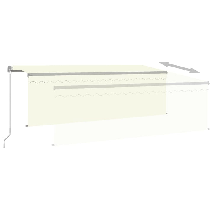 vidaXL Manual Retractable Awning with Blind&LED 3x2.5m Blue&White