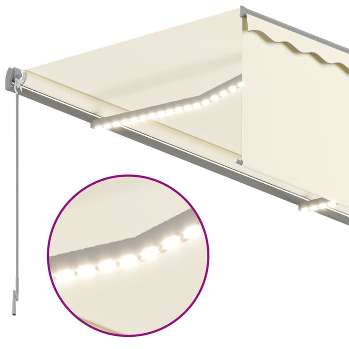 vidaXL Manual Retractable Awning with Blind&LED 3x2.5m Blue&White