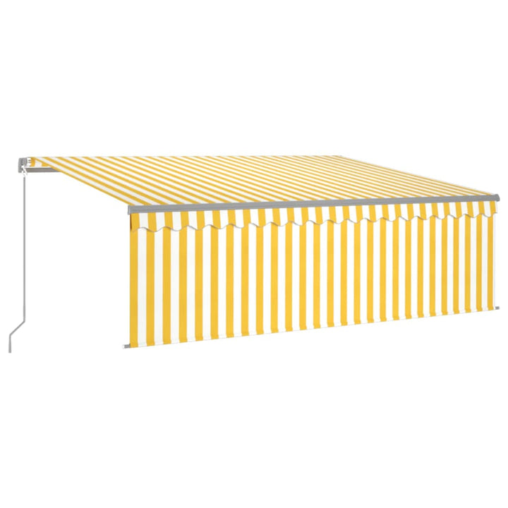vidaXL Manual Retractable Awning with Blind&LED 3x2.5m Blue&White