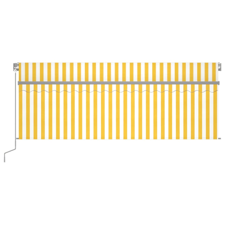 vidaXL Manual Retractable Awning with Blind&LED 3x2.5m Blue&White