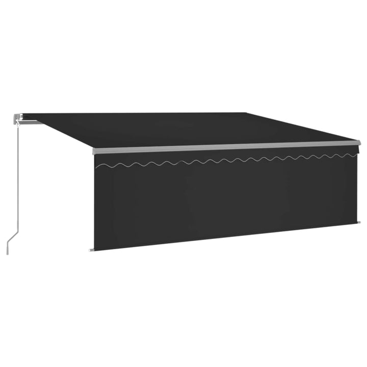 vidaXL Manual Retractable Awning with Blind&LED 3x2.5m Blue&White