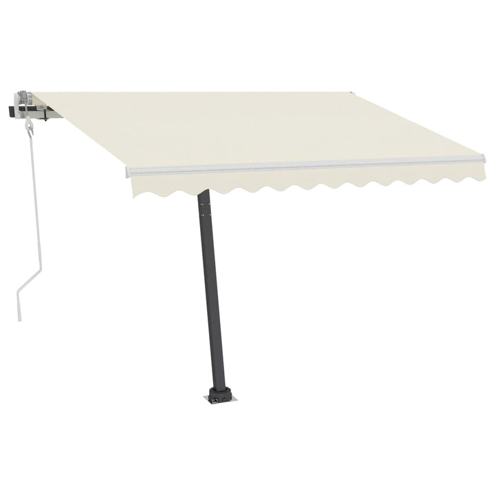 vidaXL Manual Retractable Awning with LED 300x250 cm Blue and White