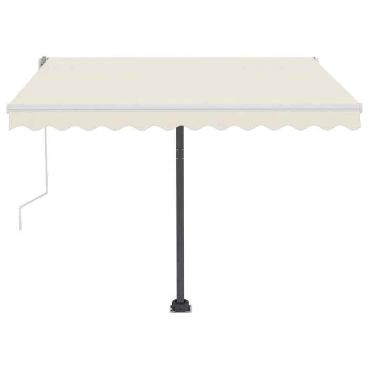 vidaXL Manual Retractable Awning with LED 300x250 cm Blue and White