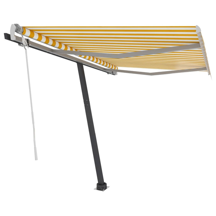 vidaXL Manual Retractable Awning with LED 300x250 cm Blue and White