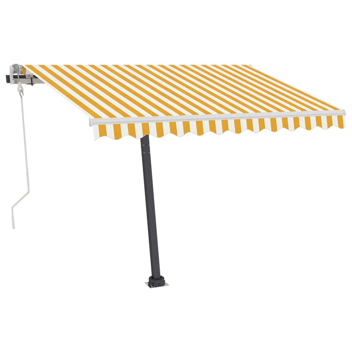 vidaXL Manual Retractable Awning with LED 300x250 cm Blue and White