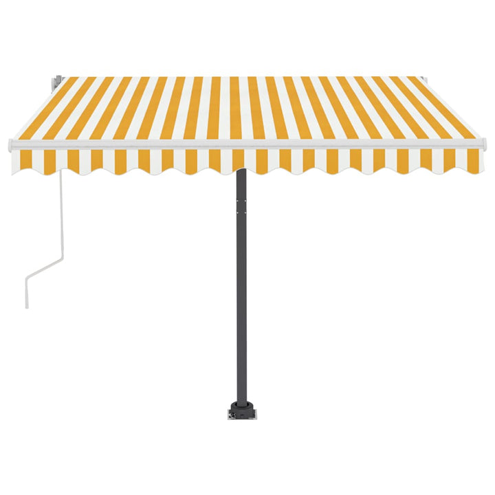 vidaXL Manual Retractable Awning with LED 300x250 cm Blue and White