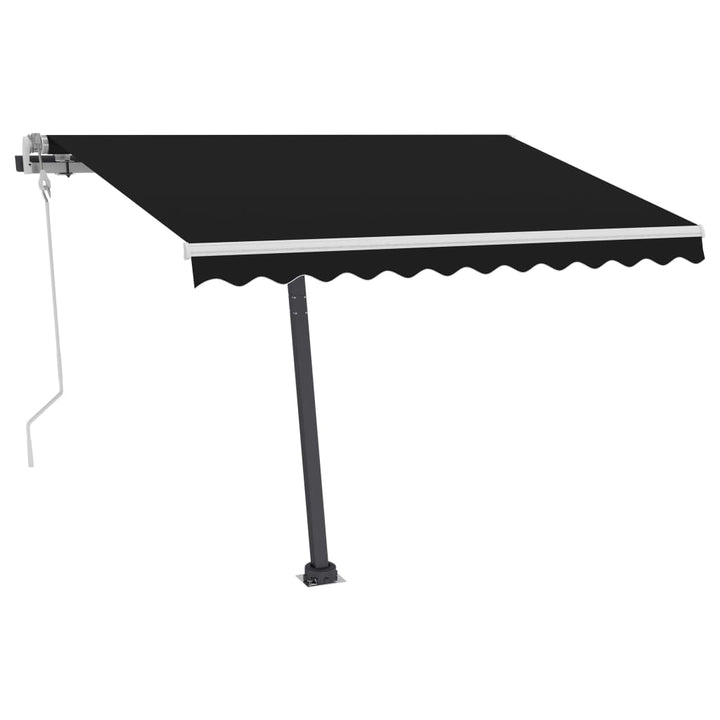 vidaXL Manual Retractable Awning with LED 300x250 cm Blue and White