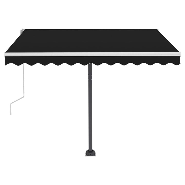 vidaXL Manual Retractable Awning with LED 300x250 cm Blue and White
