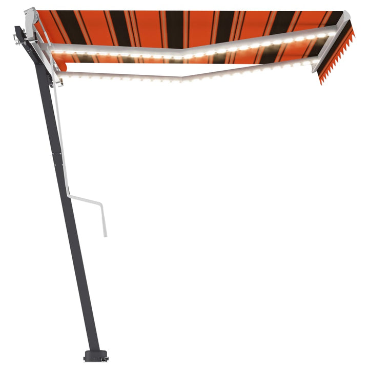 vidaXL Manual Retractable Awning with LED 300x250 cm Blue and White