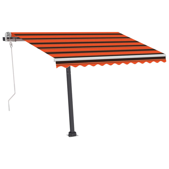 vidaXL Manual Retractable Awning with LED 300x250 cm Blue and White