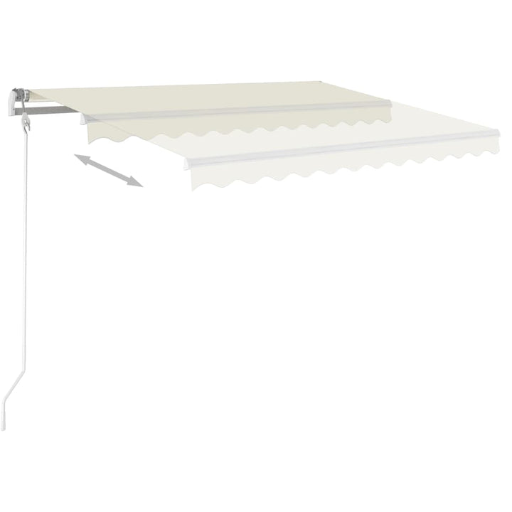 vidaXL Manual Retractable Awning with LED 300x250 cm Blue and White