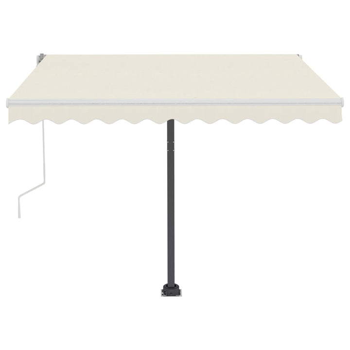 vidaXL Manual Retractable Awning with LED 300x250 cm Blue and White