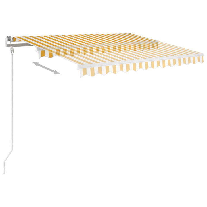 vidaXL Manual Retractable Awning with LED 300x250 cm Blue and White