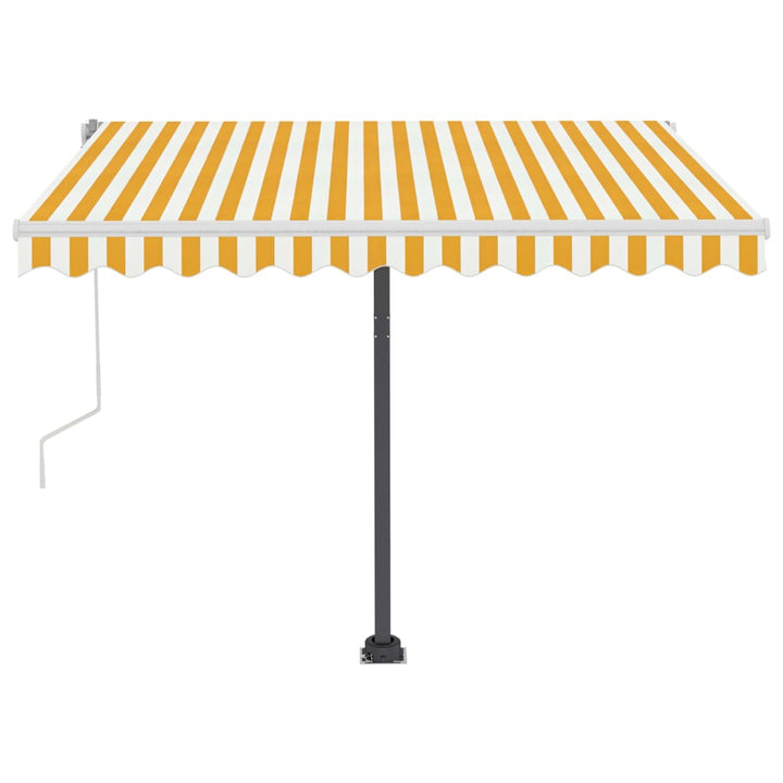 vidaXL Manual Retractable Awning with LED 300x250 cm Blue and White