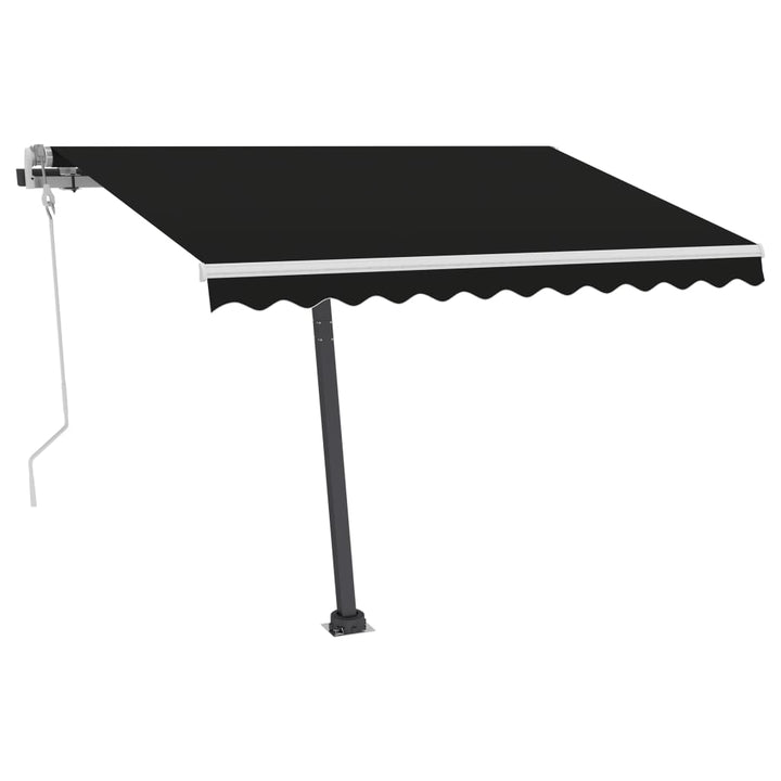 vidaXL Manual Retractable Awning with LED 300x250 cm Blue and White