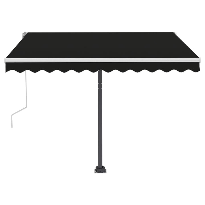 vidaXL Manual Retractable Awning with LED 300x250 cm Blue and White