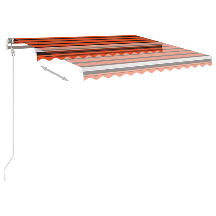 vidaXL Manual Retractable Awning with LED 300x250 cm Blue and White