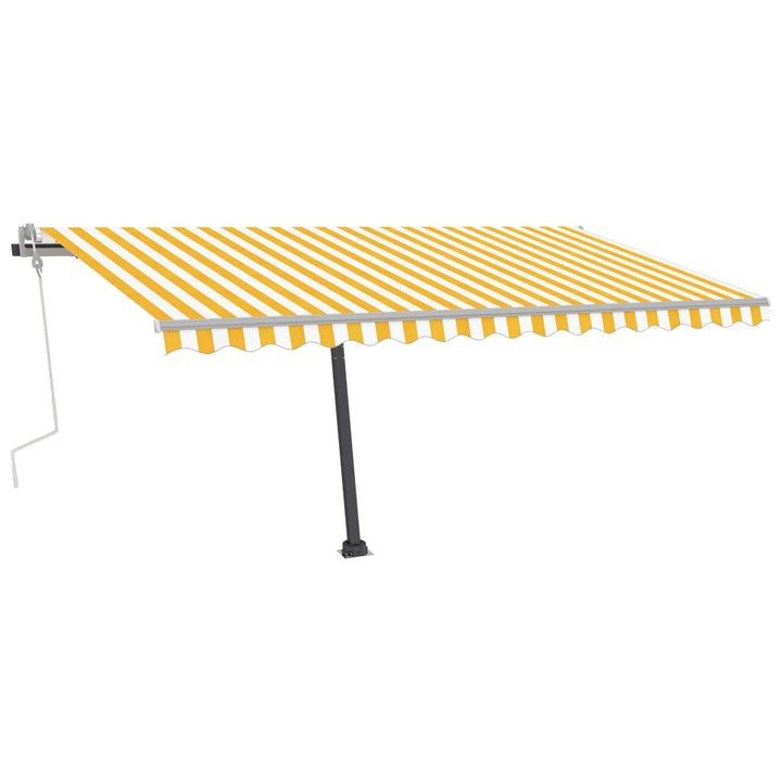 vidaXL Manual Retractable Awning with LED 300x250 cm Blue and White