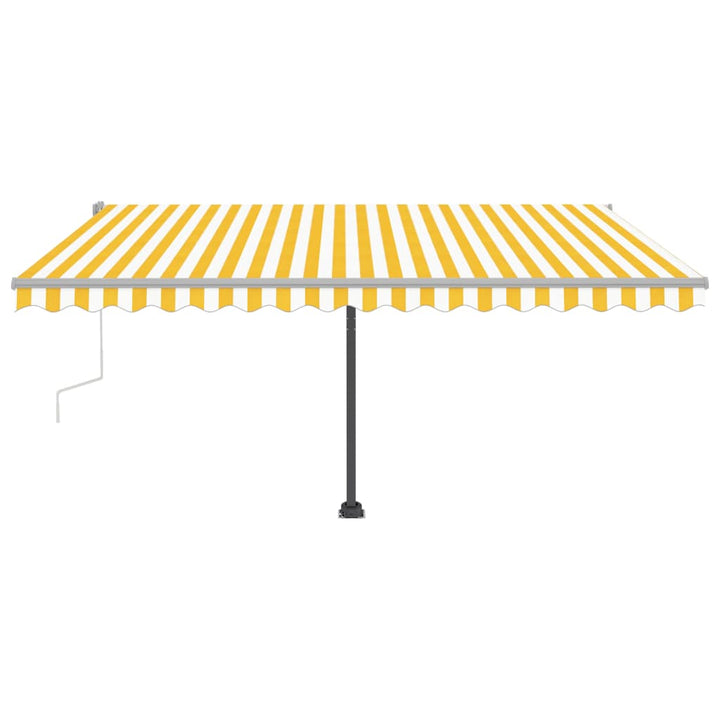 vidaXL Manual Retractable Awning with LED 300x250 cm Blue and White