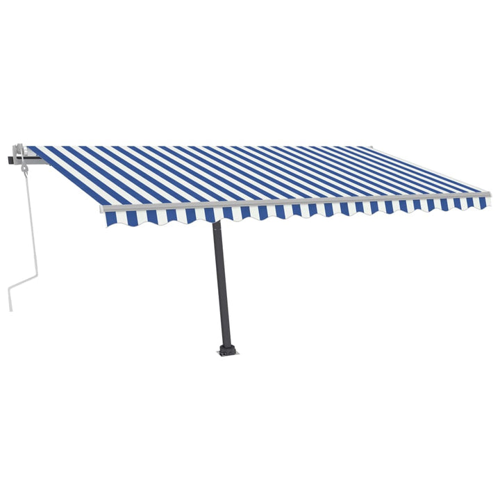 vidaXL Manual Retractable Awning with LED 300x250 cm Blue and White