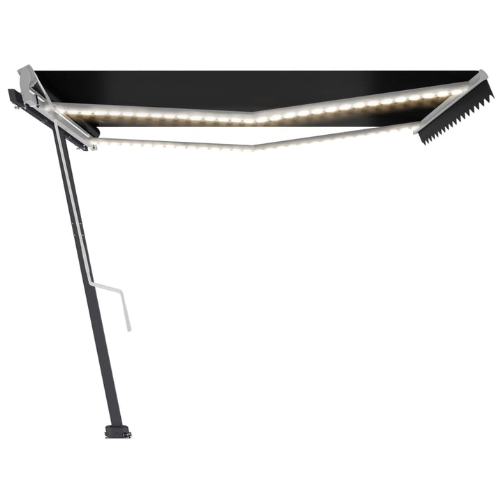 vidaXL Manual Retractable Awning with LED 300x250 cm Blue and White