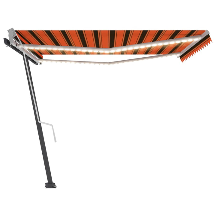 vidaXL Manual Retractable Awning with LED 300x250 cm Blue and White