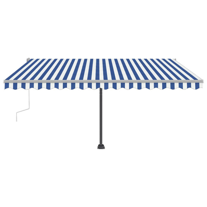 vidaXL Manual Retractable Awning with LED 300x250 cm Blue and White