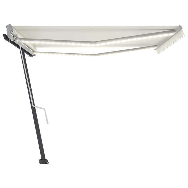 vidaXL Manual Retractable Awning with LED 300x250 cm Blue and White