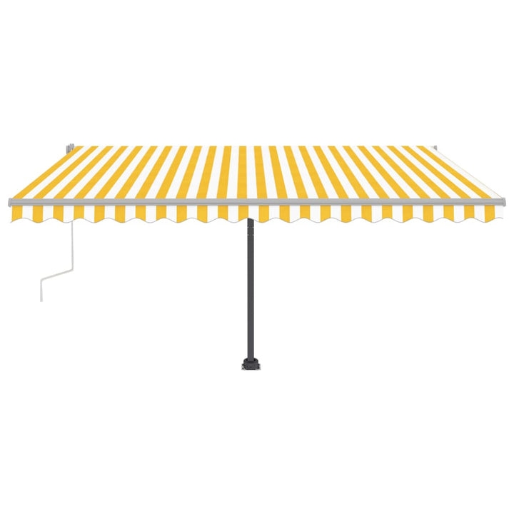 vidaXL Manual Retractable Awning with LED 300x250 cm Blue and White