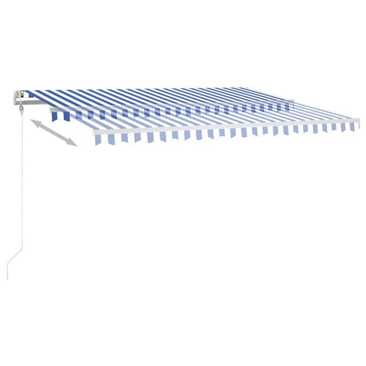 vidaXL Manual Retractable Awning with LED 300x250 cm Blue and White