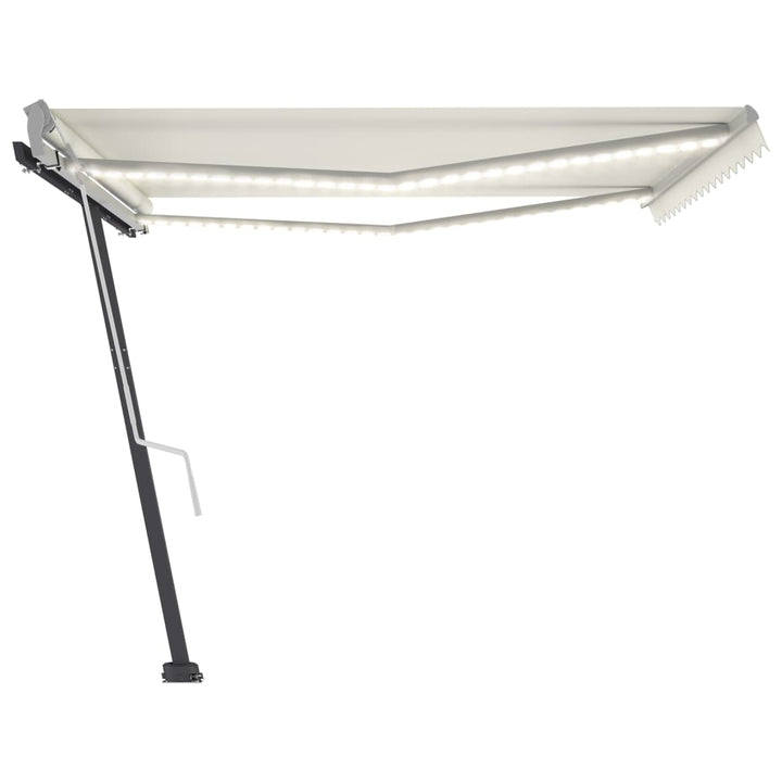 vidaXL Manual Retractable Awning with LED 300x250 cm Blue and White
