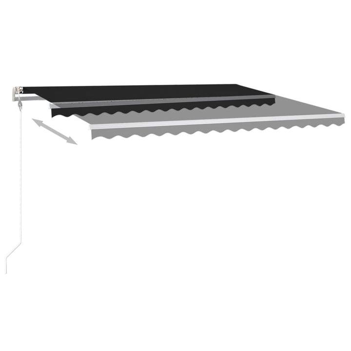 vidaXL Manual Retractable Awning with LED 300x250 cm Blue and White
