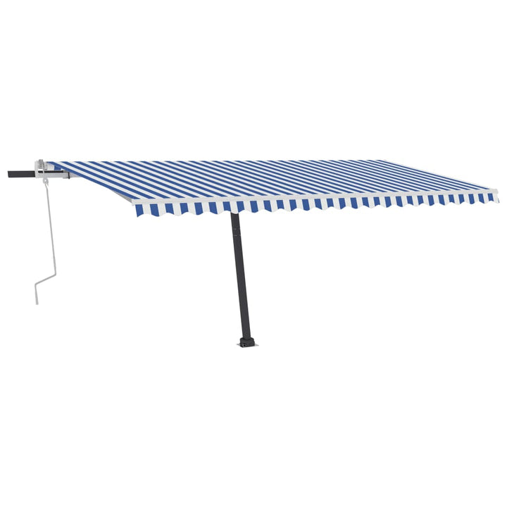 vidaXL Manual Retractable Awning with LED 300x250 cm Blue and White