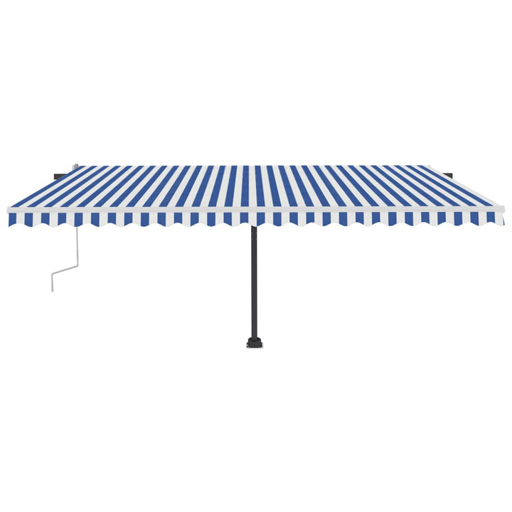 vidaXL Manual Retractable Awning with LED 300x250 cm Blue and White