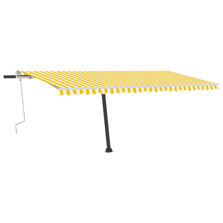 vidaXL Manual Retractable Awning with LED 300x250 cm Blue and White