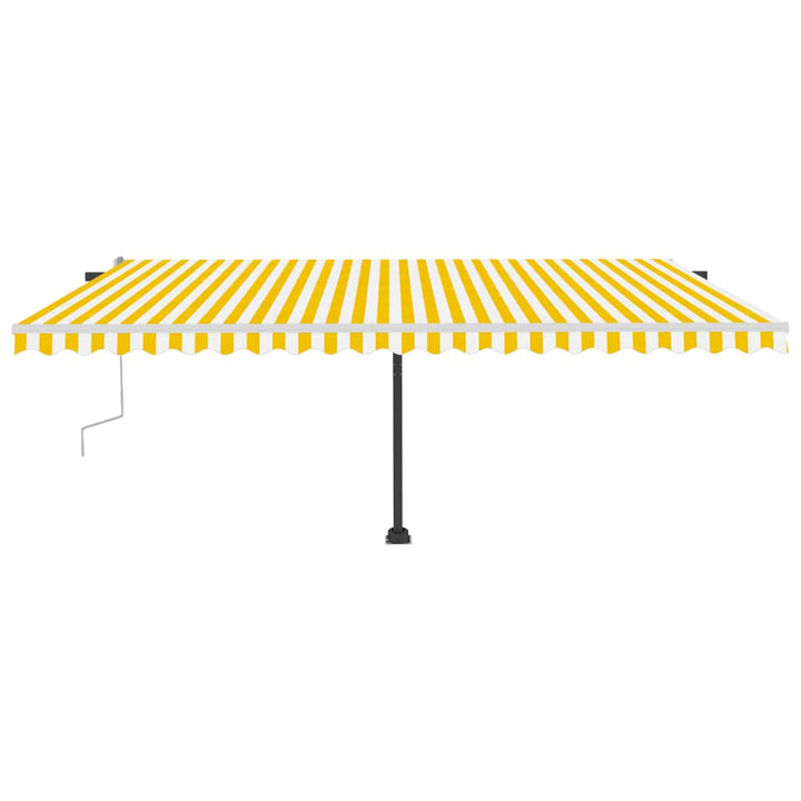 vidaXL Manual Retractable Awning with LED 300x250 cm Blue and White