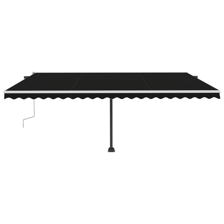 vidaXL Manual Retractable Awning with LED 300x250 cm Blue and White