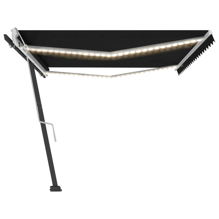 vidaXL Manual Retractable Awning with LED 300x250 cm Blue and White
