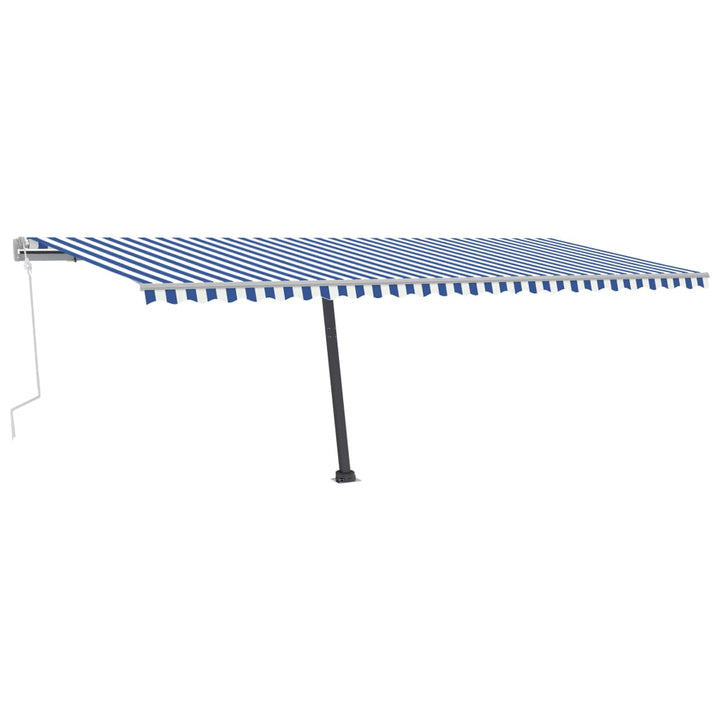 vidaXL Manual Retractable Awning with LED 300x250 cm Blue and White