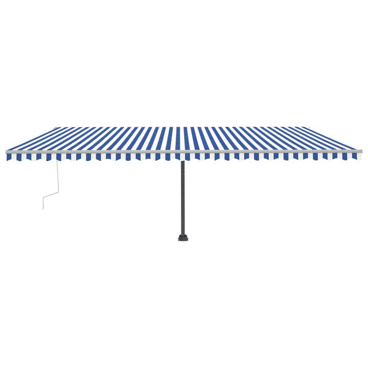 vidaXL Manual Retractable Awning with LED 300x250 cm Blue and White