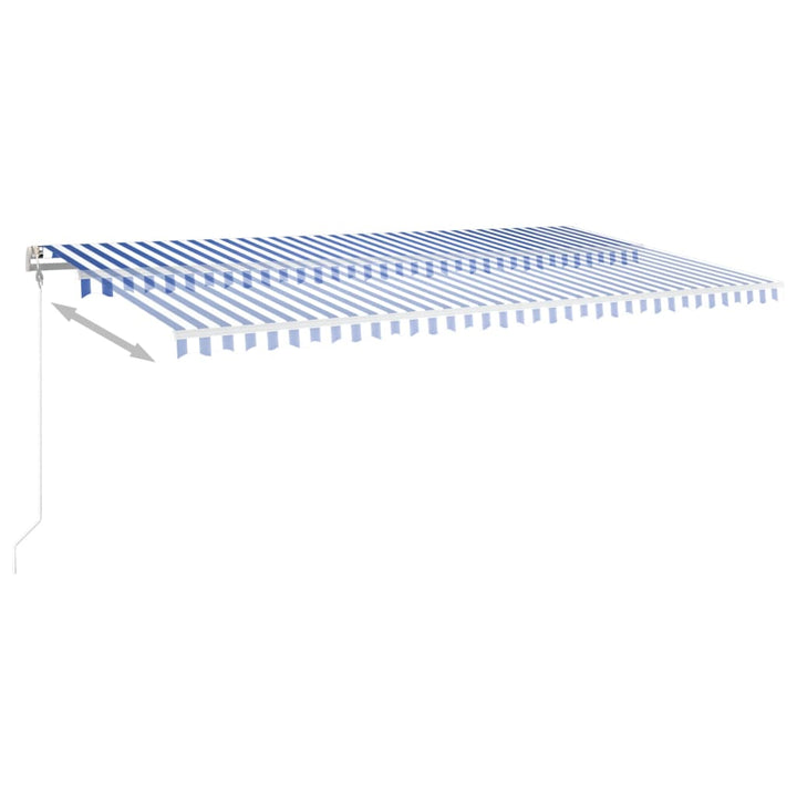 vidaXL Manual Retractable Awning with LED 300x250 cm Blue and White