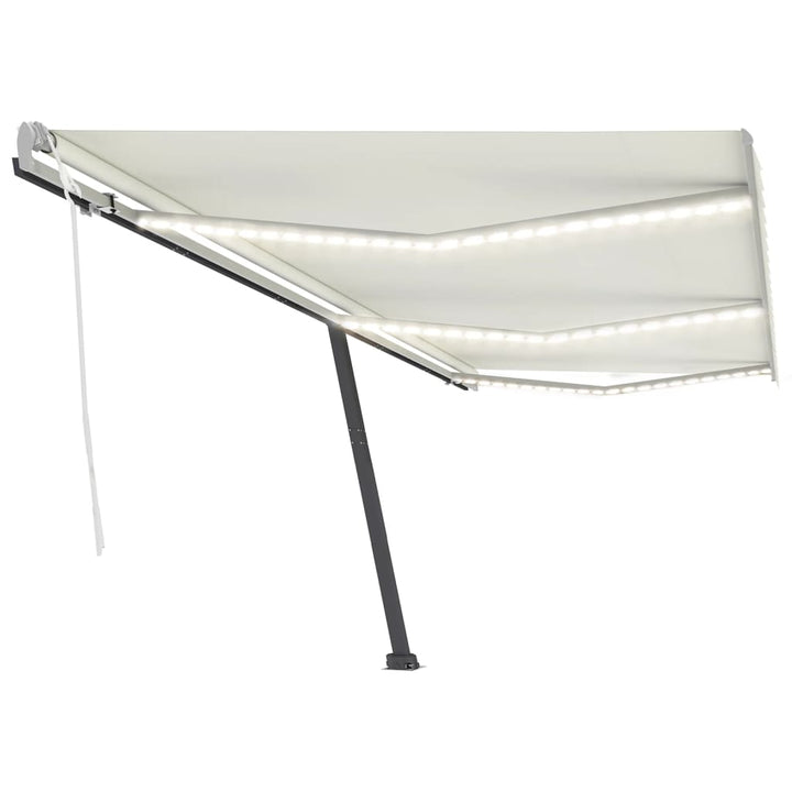 vidaXL Manual Retractable Awning with LED 300x250 cm Blue and White
