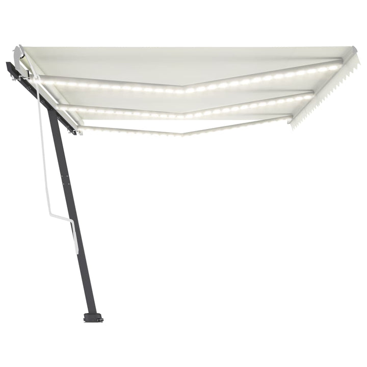 vidaXL Manual Retractable Awning with LED 300x250 cm Blue and White