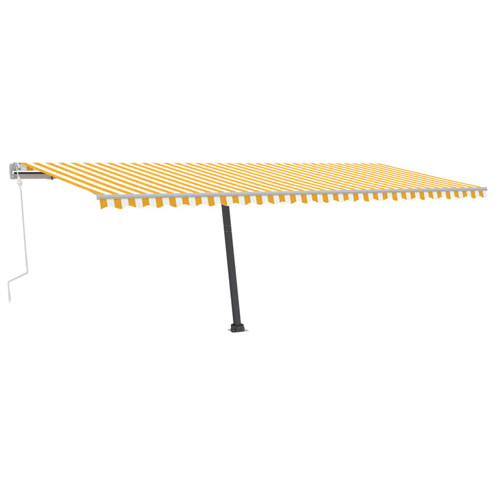 vidaXL Manual Retractable Awning with LED 300x250 cm Blue and White